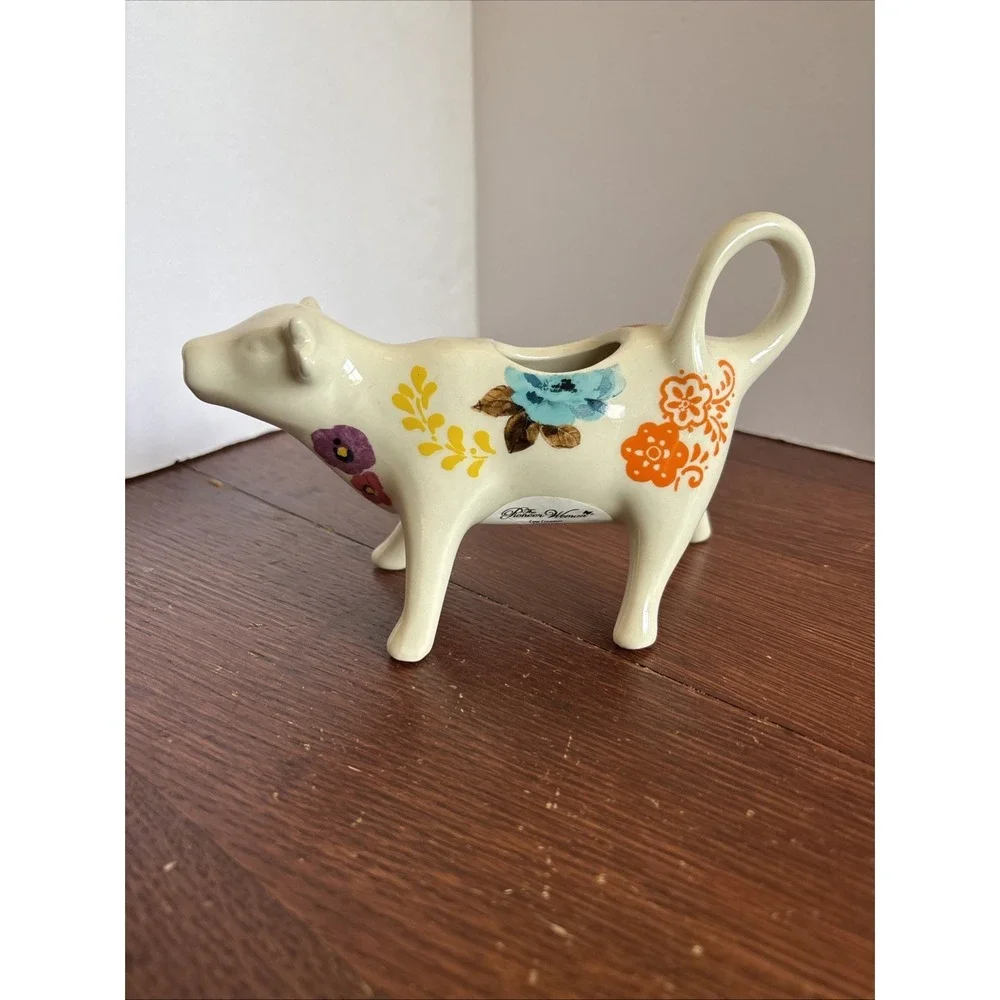 Pioneer Woman Flea Market Floral Cow‎ Creamer Flowers